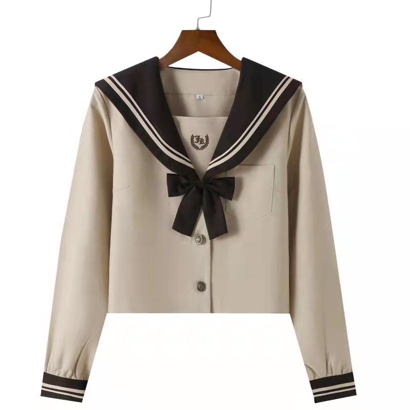 制服コスプレ　半袖／長袖 ブラウン　茶色　上品　レトロ　セーラー服