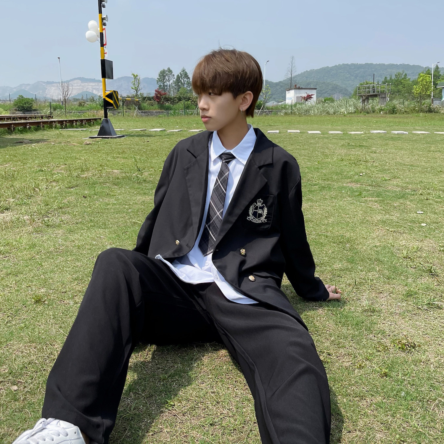 制服コスプレ 王冠刺繍入りダブルブレストジャケット制服セット