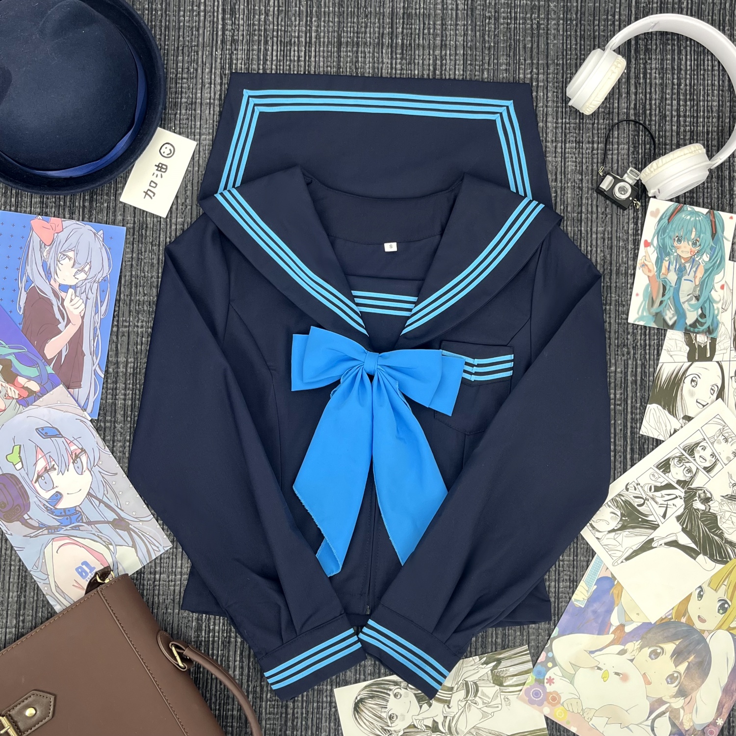 ブルーライン＆リボン  セーラー服セット
