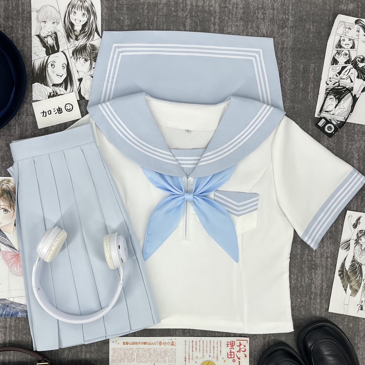 淡ブルー 夏空セーラー服セット