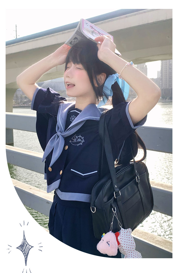 ブルー　マリンセーラー制服セット