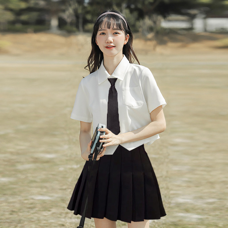 清楚系制服 半袖ブラウスとプリーツスカートセット