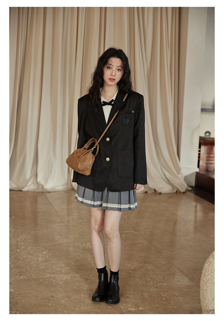 ★制服セット★黒ブレザー×グレースカート