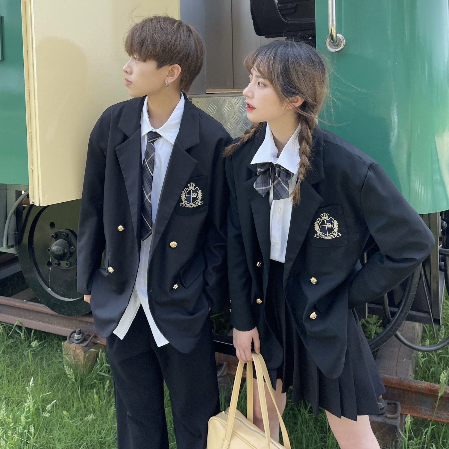 制服コスプレ 王冠刺繍入りダブルブレストジャケット制服セット