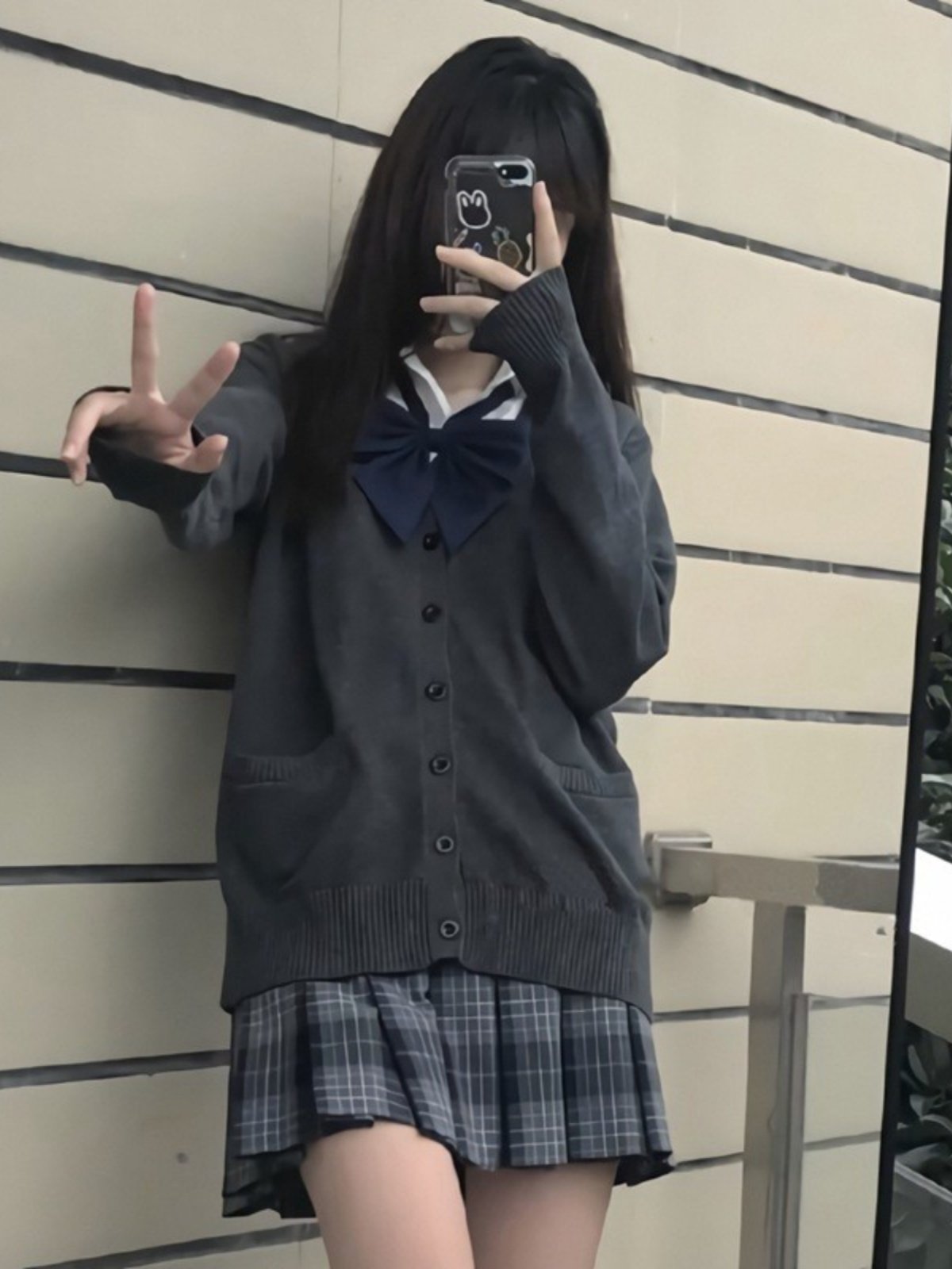 【制服セット】 学生風ニットカーディガン付き制服セット
