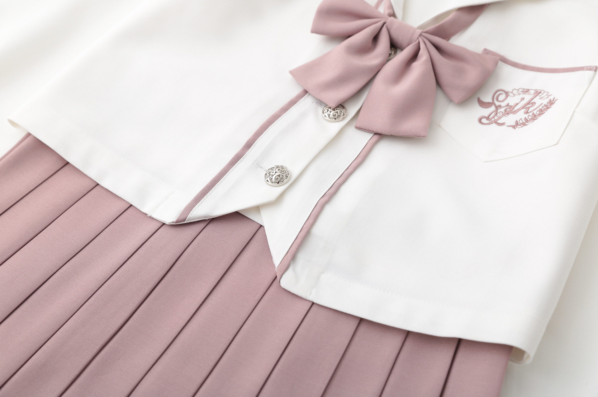 清楚系セーラー襟プリーツスカート制服セット