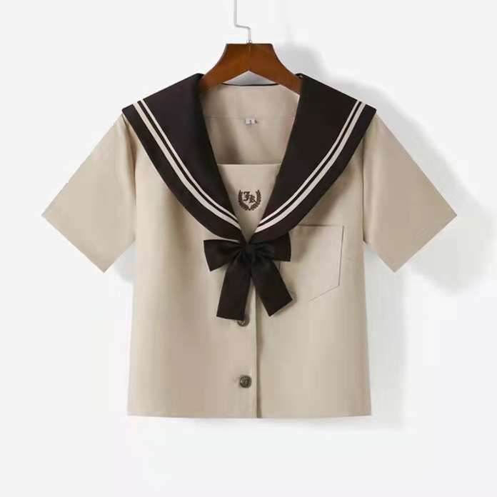 制服コスプレ　半袖／長袖 ブラウン　茶色　上品　レトロ　セーラー服