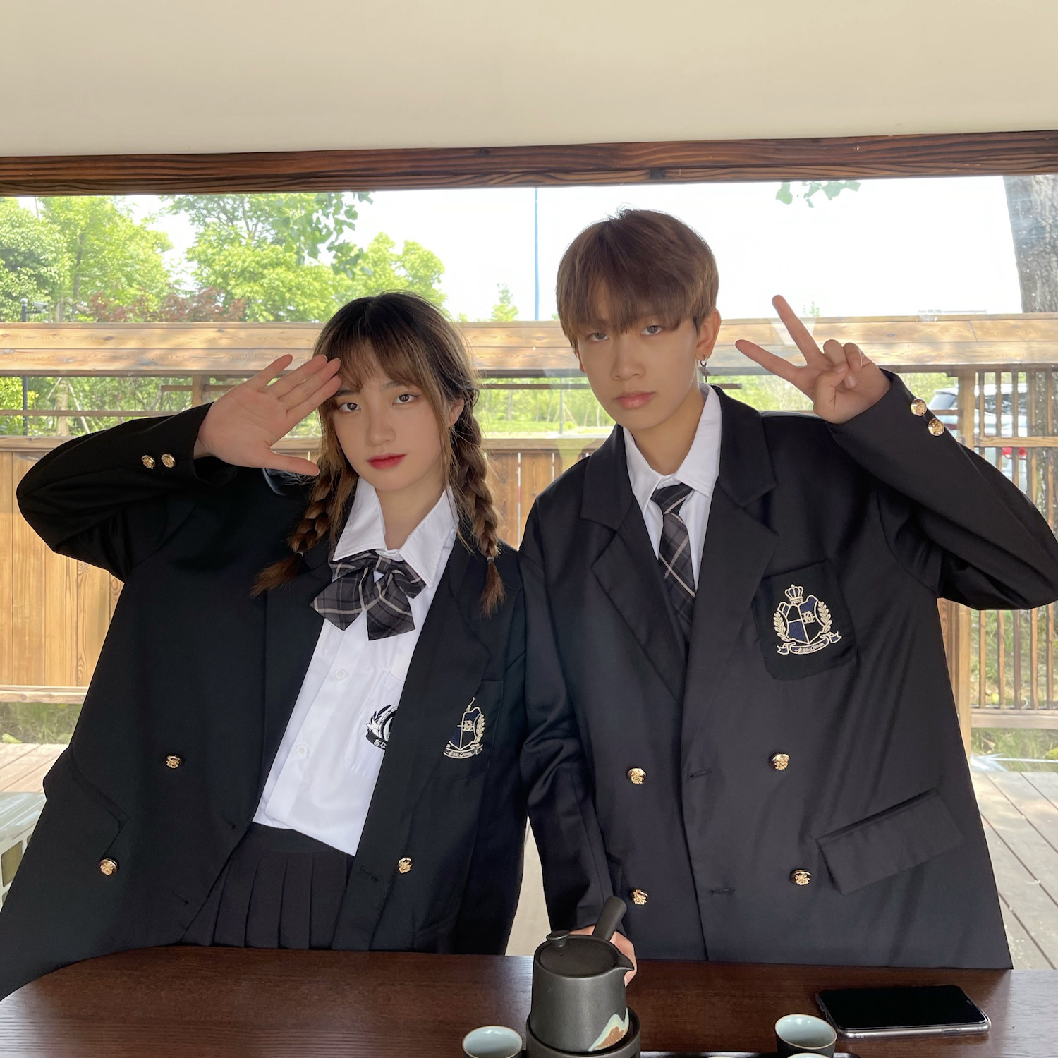 制服コスプレ 王冠刺繍入りダブルブレストジャケット制服セット