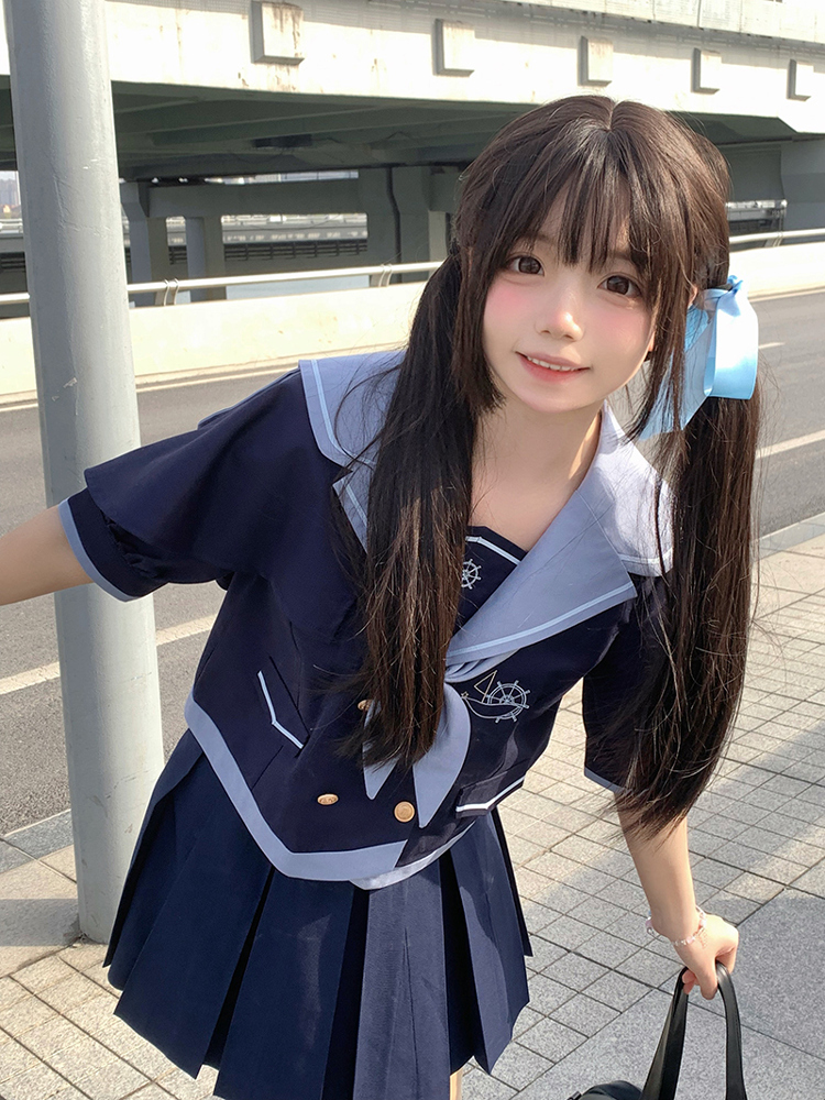 ブルー　マリンセーラー制服セット