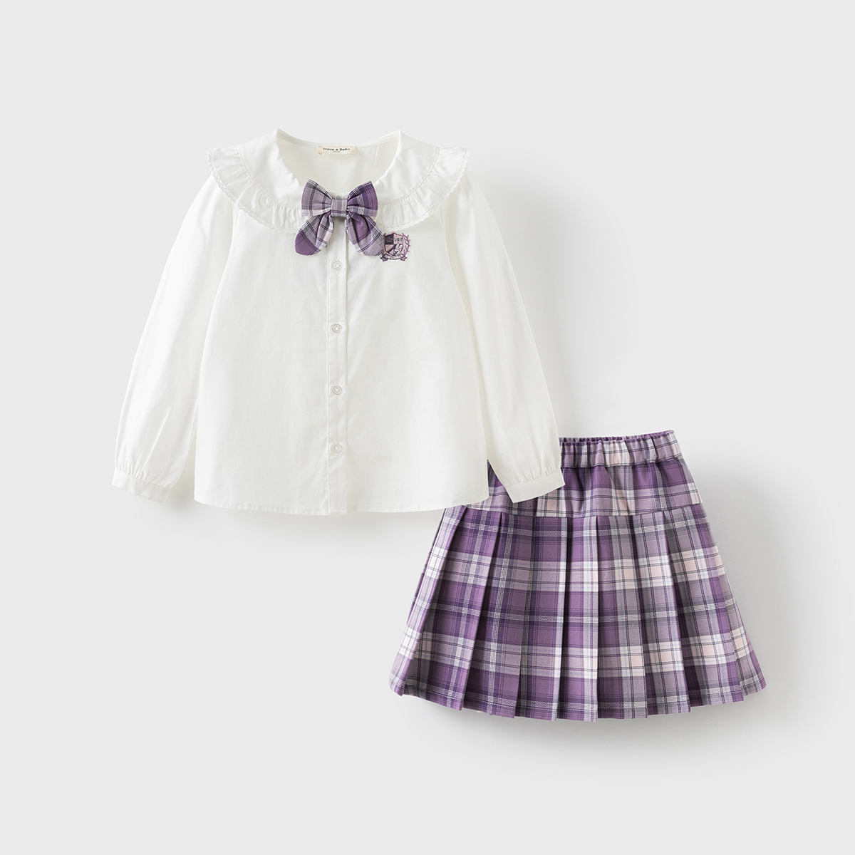 チェック柄プリーツ制服スカート