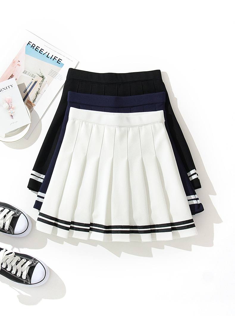 制服スカート クラシック裾ライン制服プリーツスカート