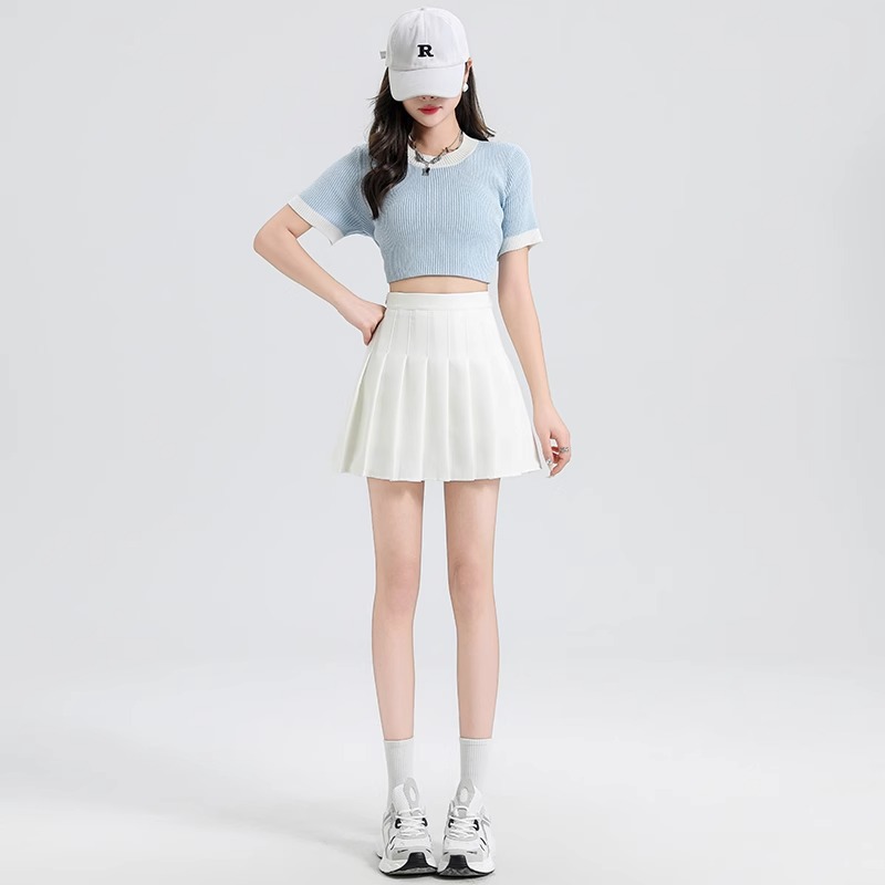 制服スカート すっきりシルエットプリーツミニ