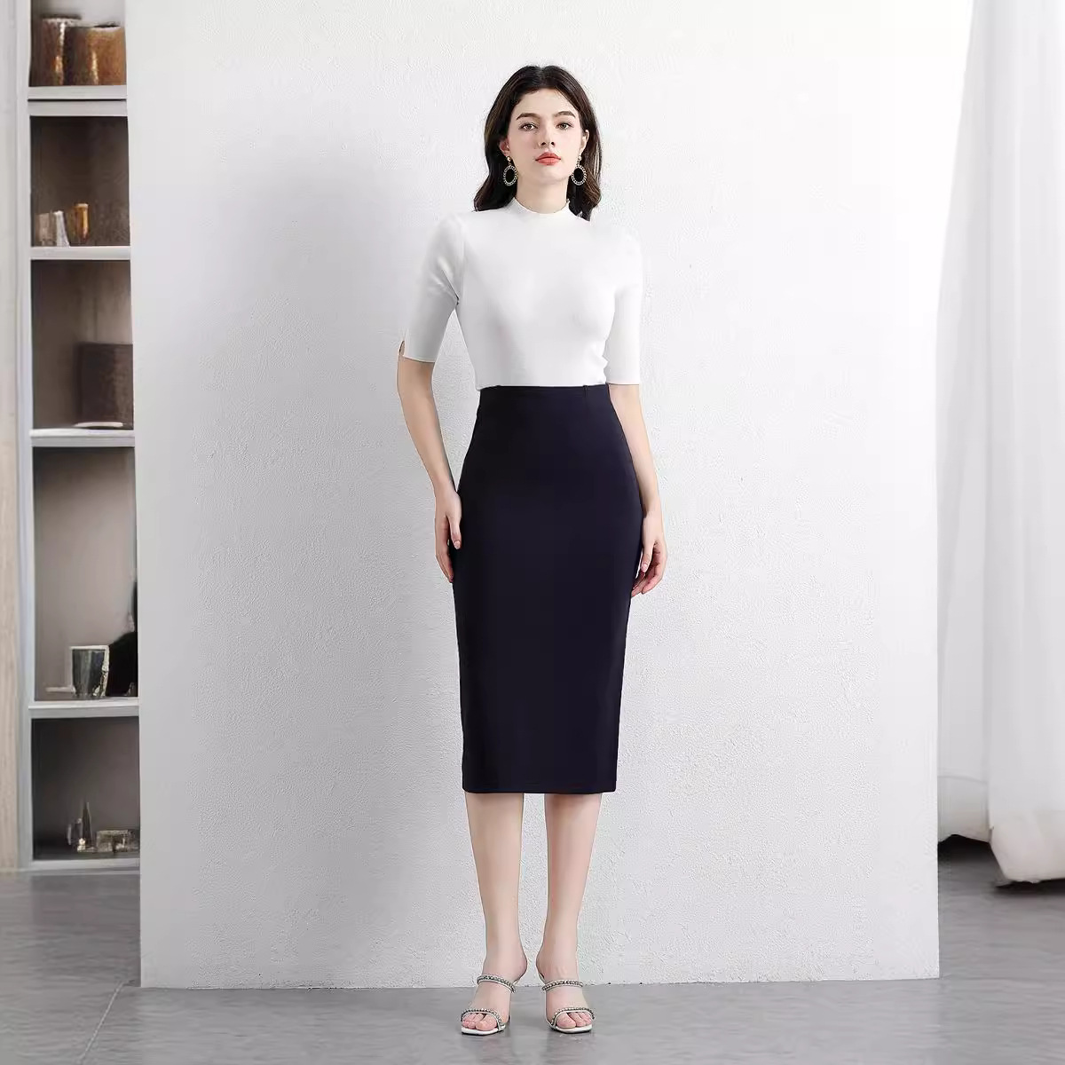 制服スカート オフィス向け美シルエットスカート