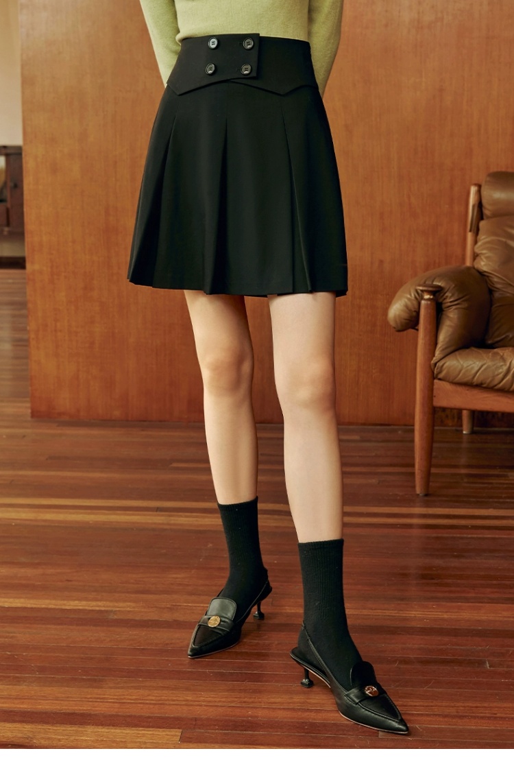 ハイウエストプリーツ制服スカート