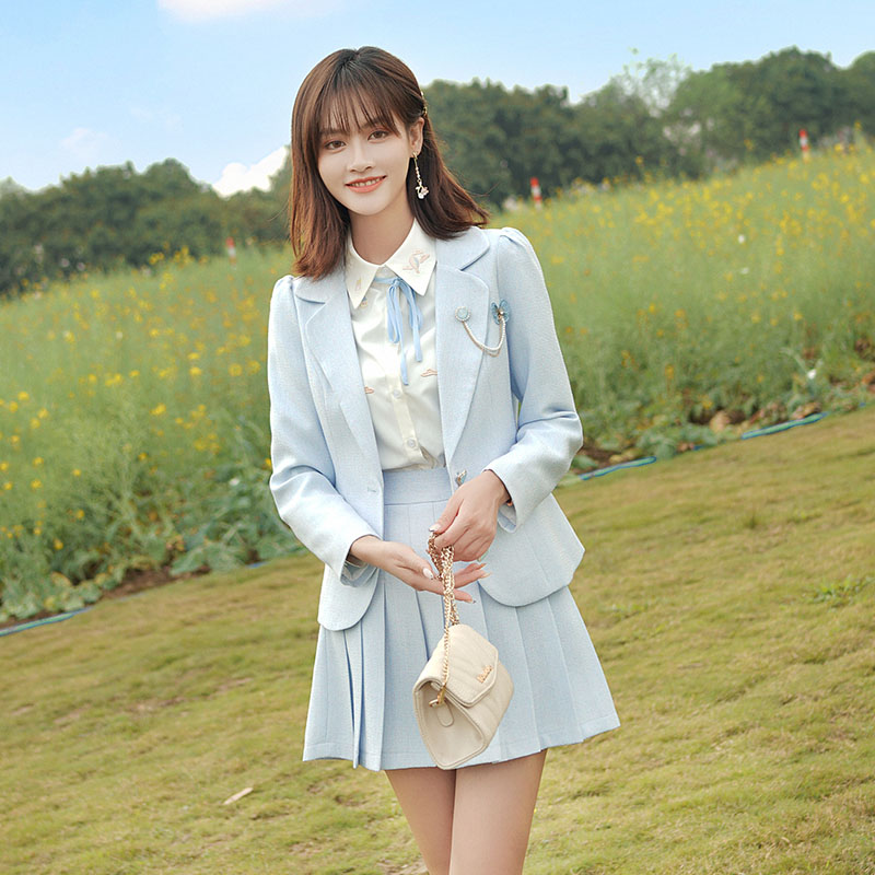 制服スカート ハート飾り付きプリーツスカート