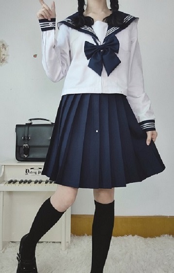 制服スカート 制服スカート リボン付き清涼プリーツセーラー