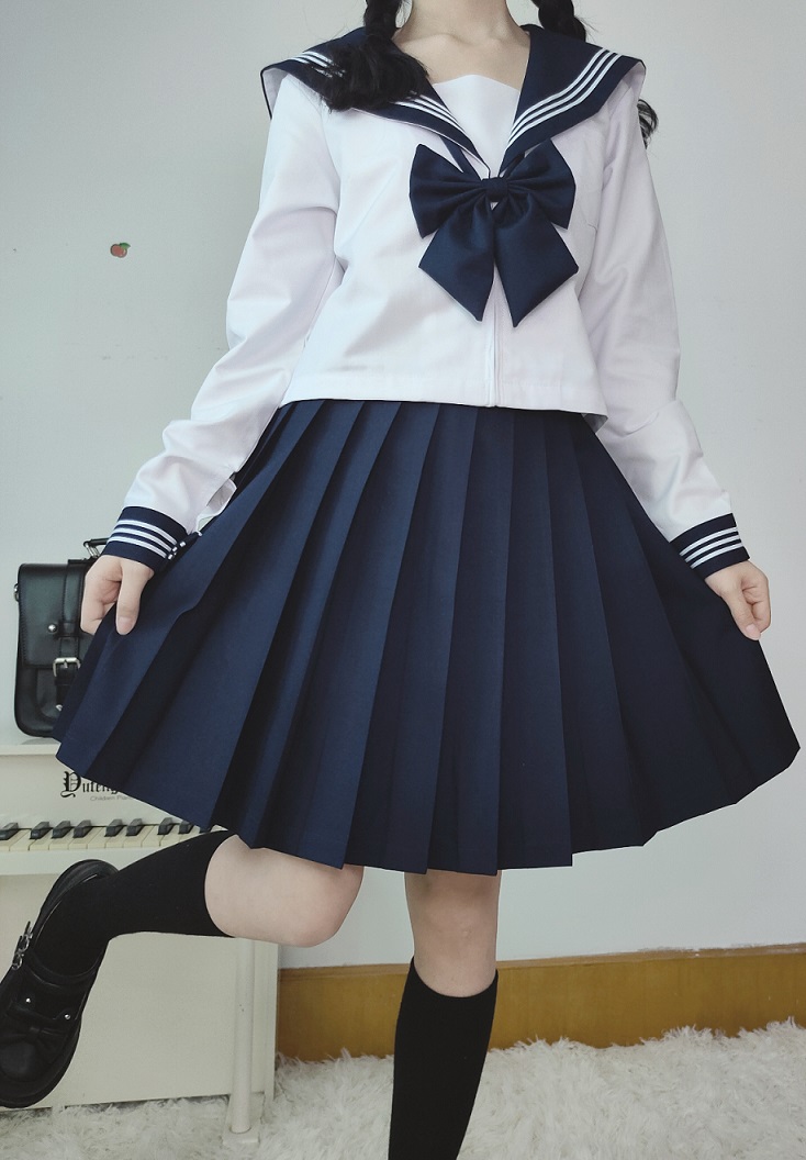 制服スカート 制服スカート リボン付き清涼プリーツセーラー