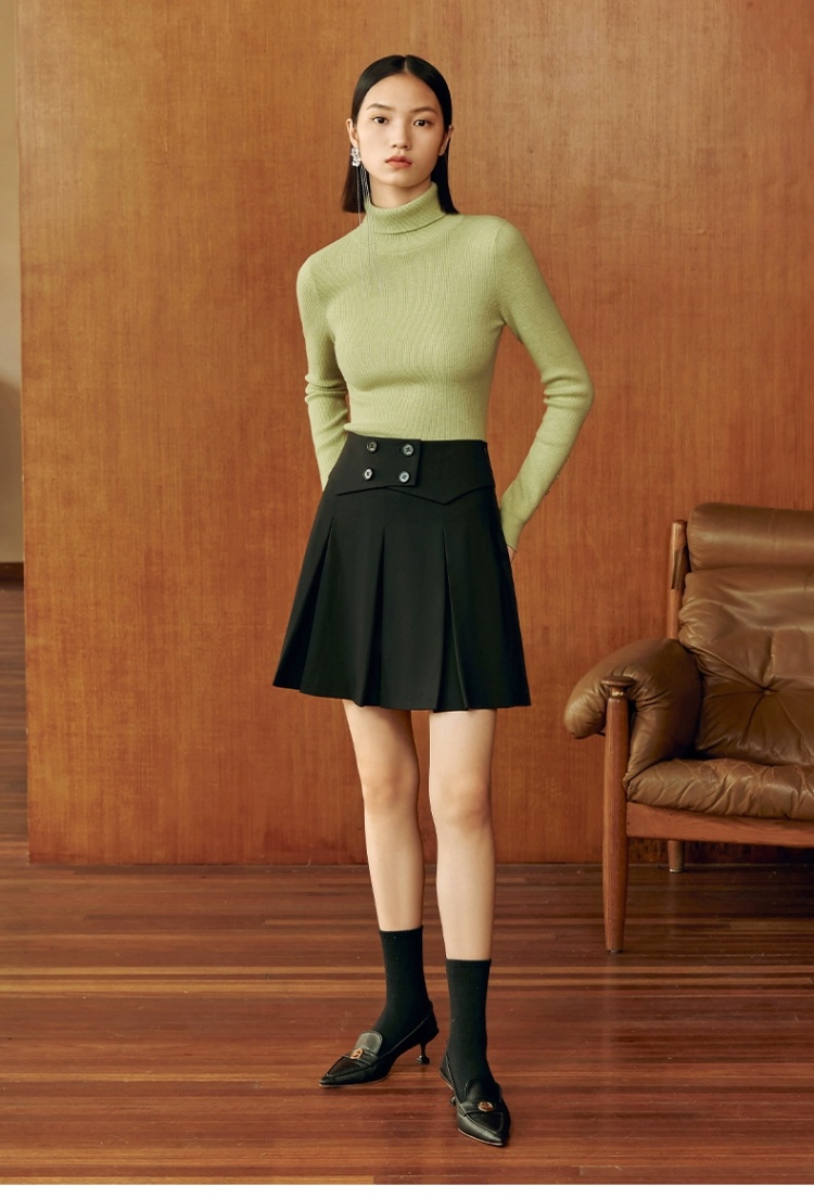 ハイウエストプリーツ制服スカート