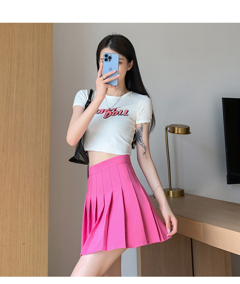 シンプルプリーツ制服スカート