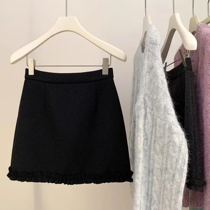 フリル付きベーシック制服スカート