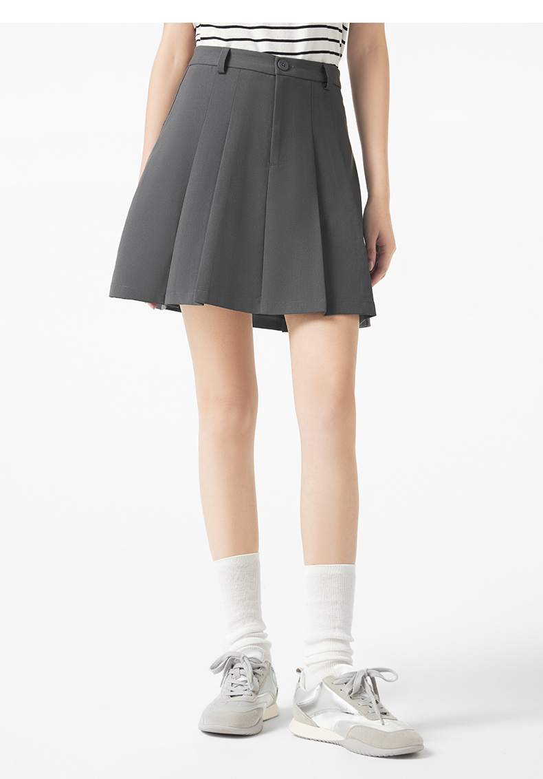 アシンメトリープリーツ制服スカート