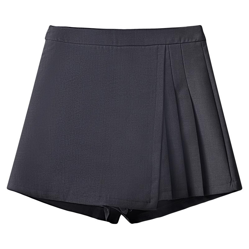 制服スカート レイヤード風プリーツ巻きスカート