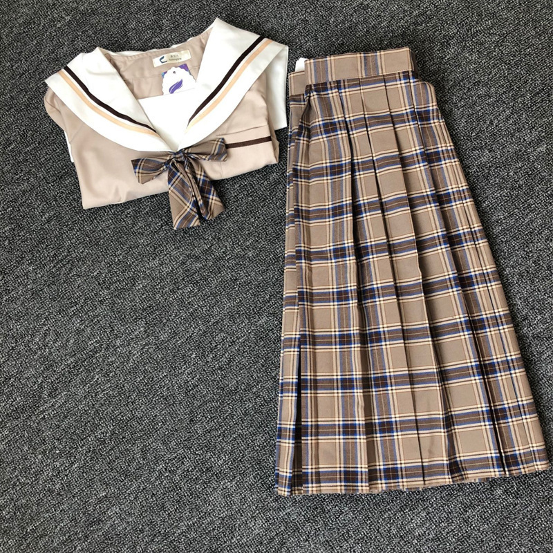 制服スカート 制服スカート クラシック格子柄セーラー制服セット