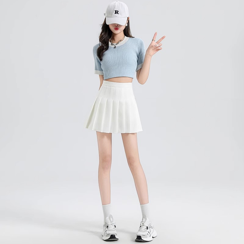 制服スカート すっきりシルエットプリーツミニ