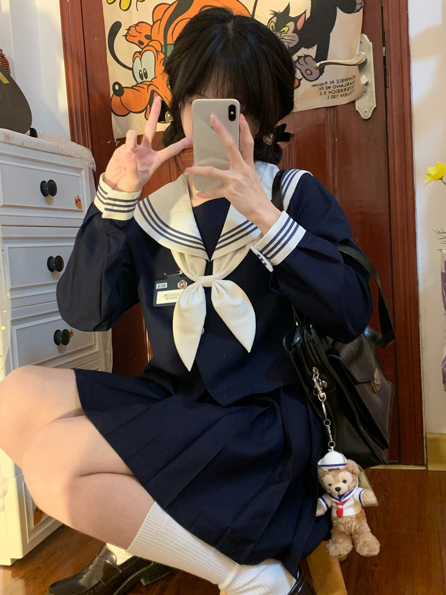 制服スカート 伝統的ラインセーラー制服スカート