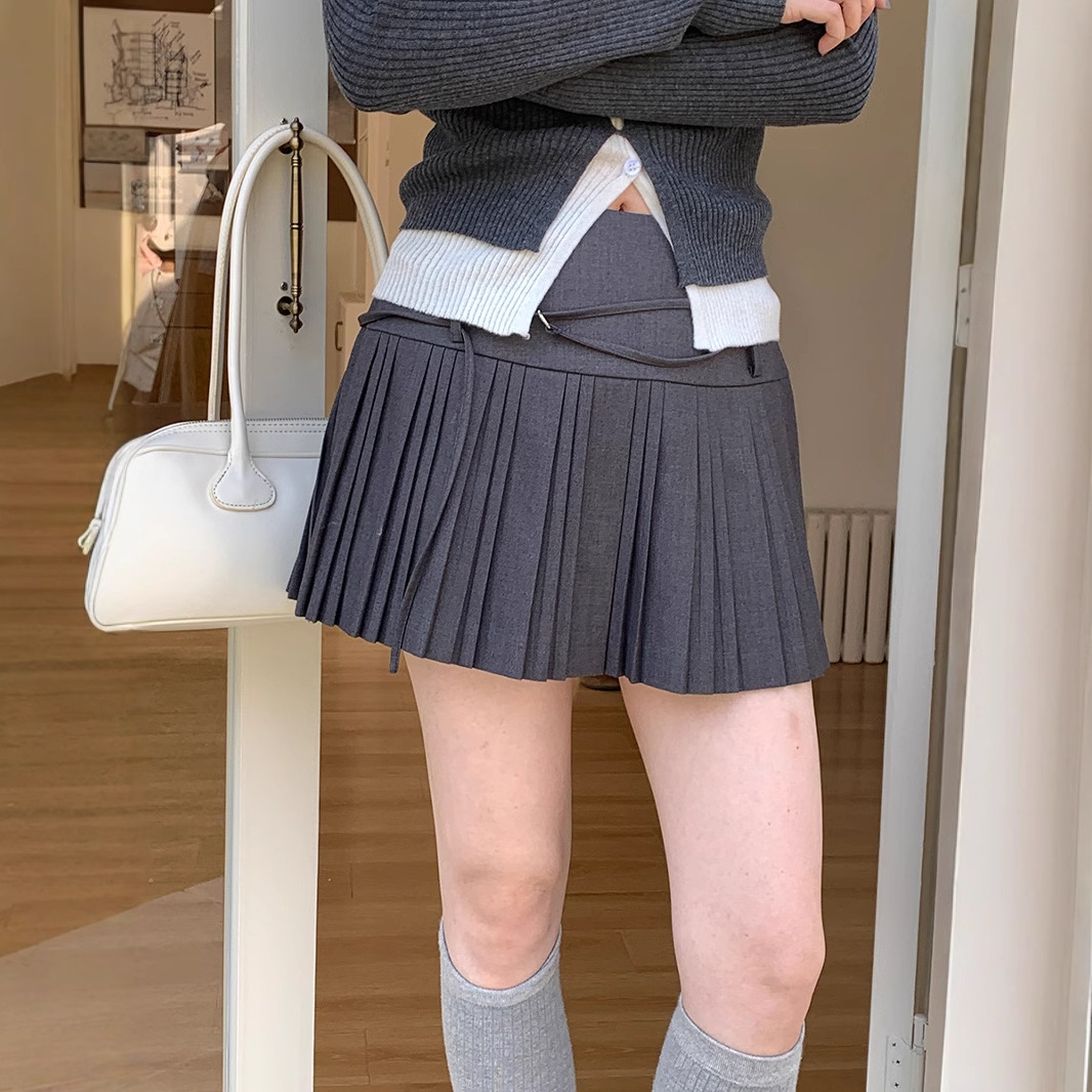 ハイウエストプリーツ制服スカート