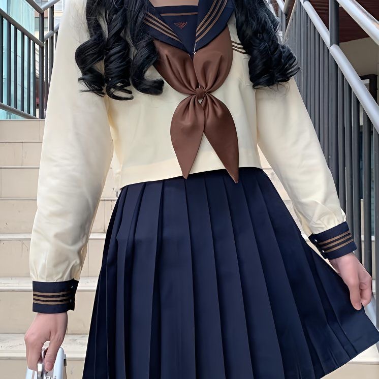 制服スカート 制服スカート レトロリボン セーラー服上下セット