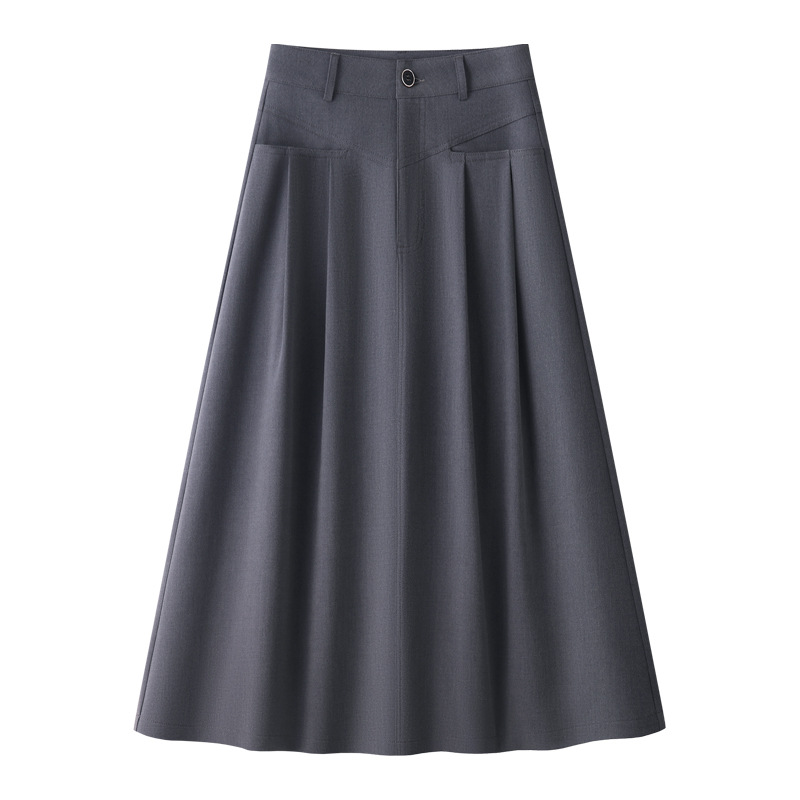 制服スカート 上品フレアロングスカート