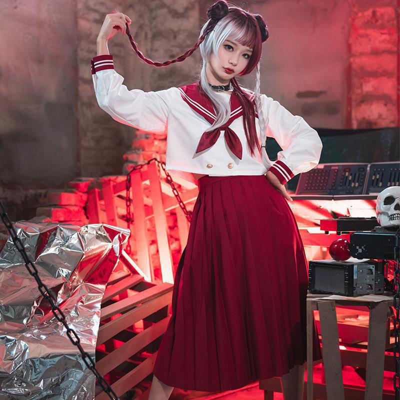 制服スカート 制服スカート 薔薇刺繍入り伝統セーラー制服