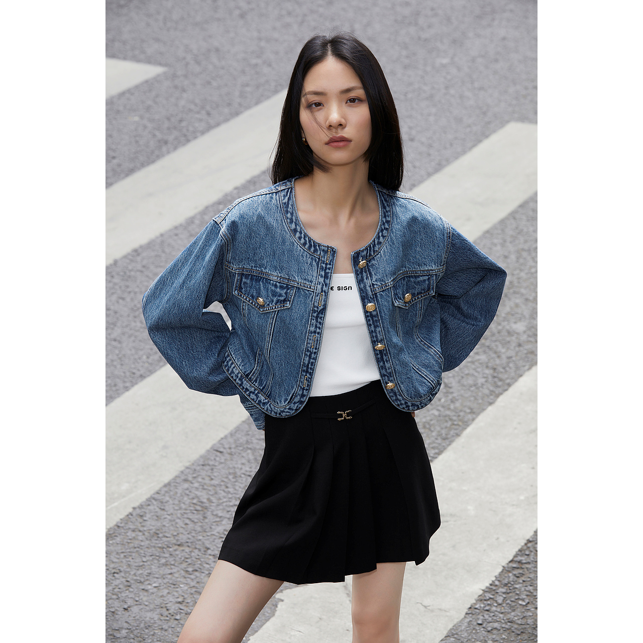 制服スカート シンプル美シルエットプリーツスカート