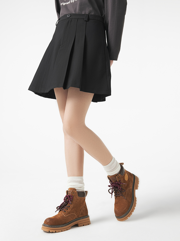 アシンメトリープリーツ制服スカート