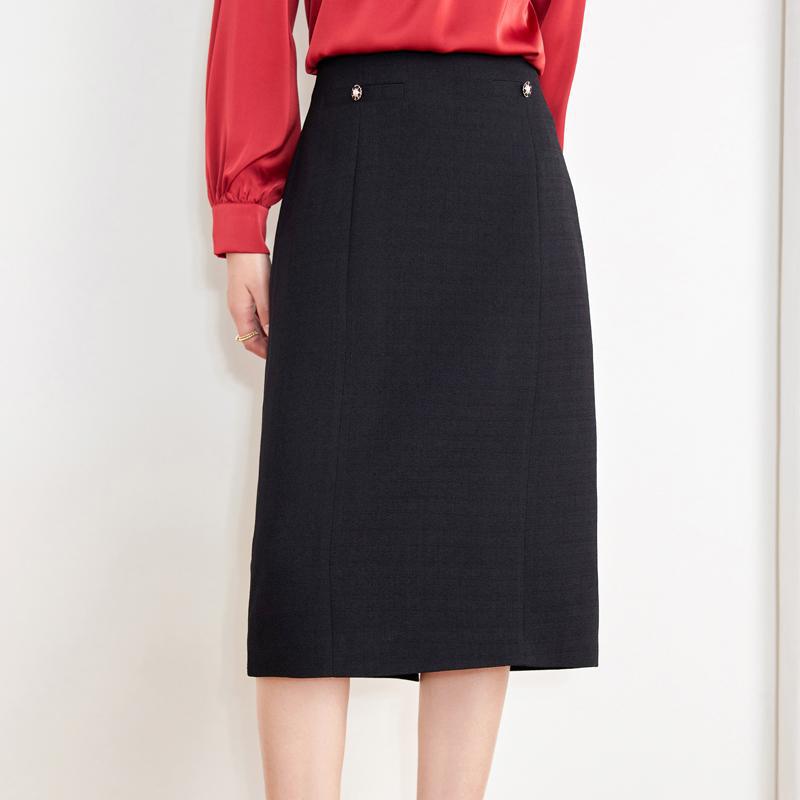 上品シルエット スリット入り制服スカート