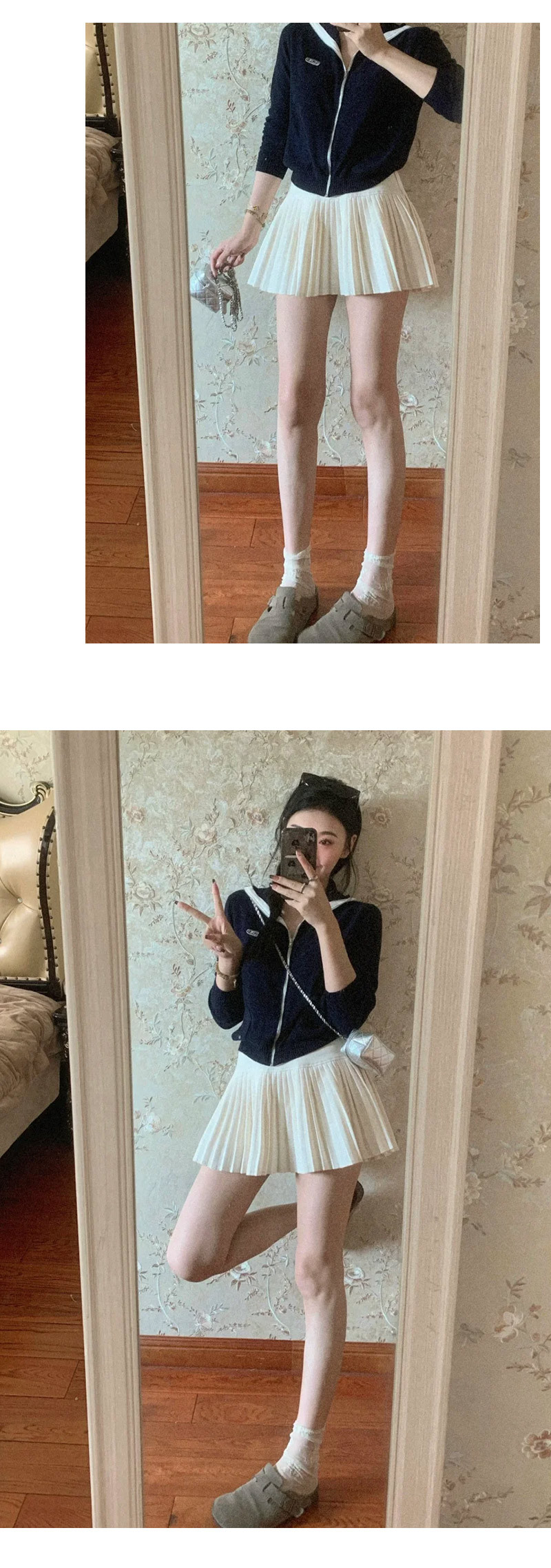 制服スカート シンプル美シルエットプリーツスカート