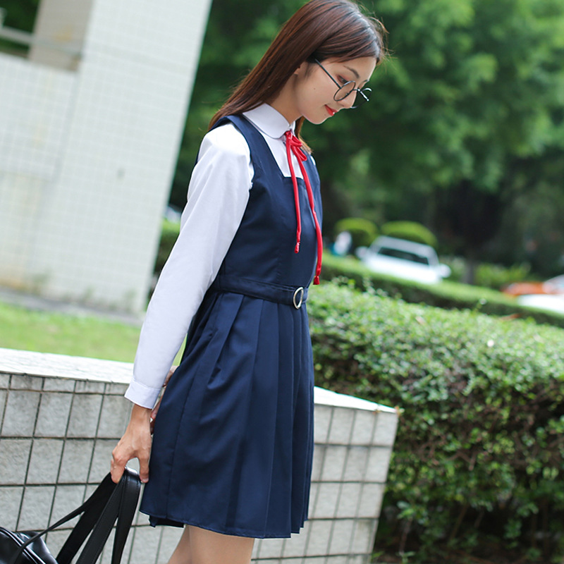 制服スカート 制服スカート リボン付きプリーツジャンパースカート