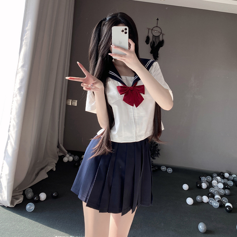 制服スカート 制服スカート リボン飾り清楚セーラー制服セット