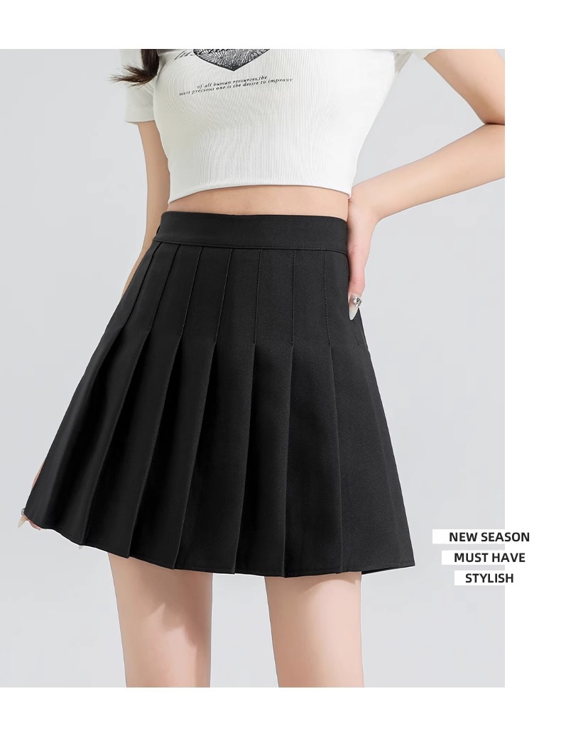 制服スカート すっきりシルエットプリーツミニ