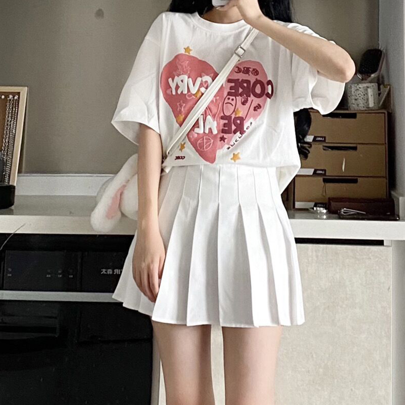 ミドル丈プリーツ制服スカート