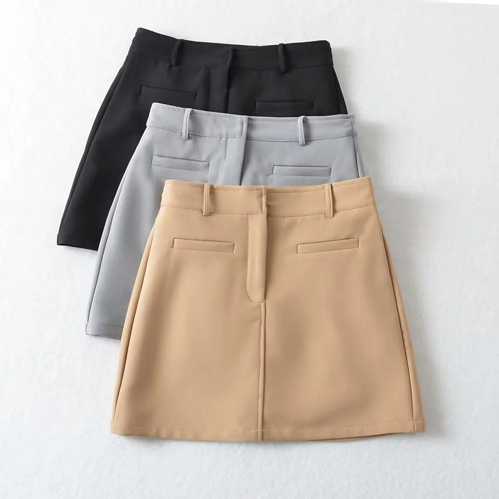 上品シンプル ミニ制服スカート