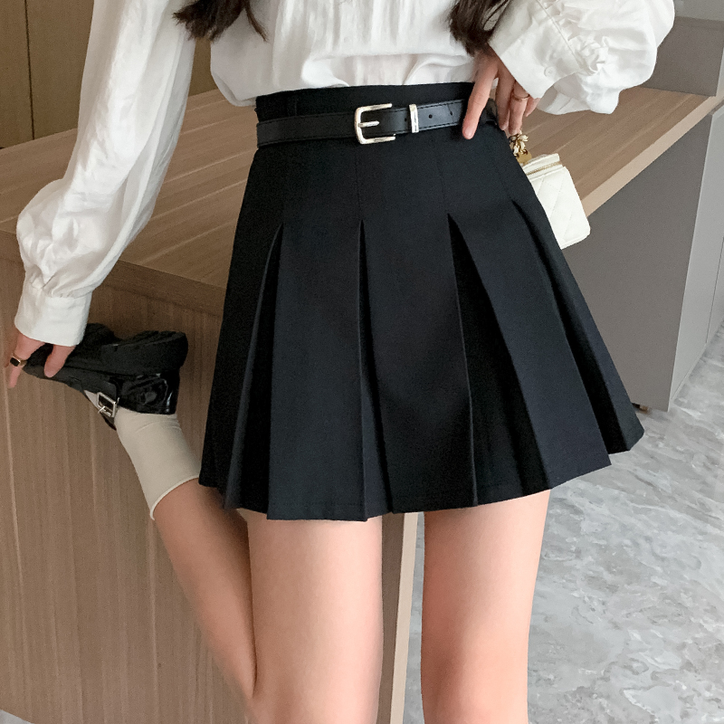 制服スカート 制服スカート クラシカルベルト付きプリーツスカート