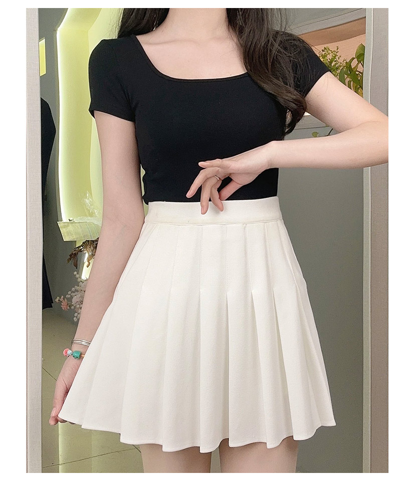 制服スカート 古典的ハイウエストプリーツスカート