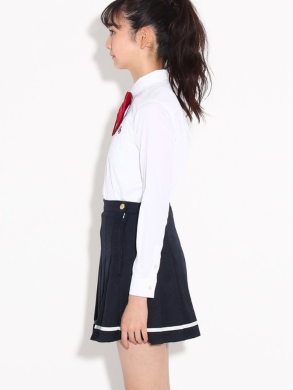 制服スカート 制服スカート 裾ライン入りプリーツスカート
