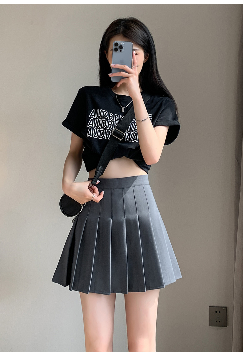 シンプルプリーツ制服スカート