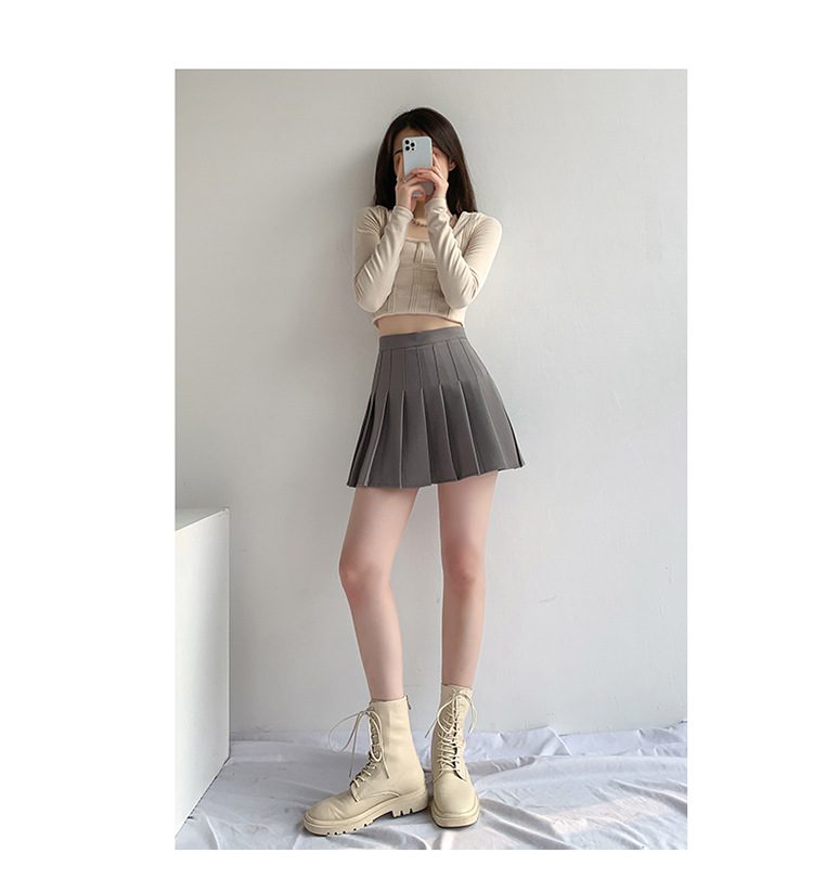 シンプルプリーツ制服スカート