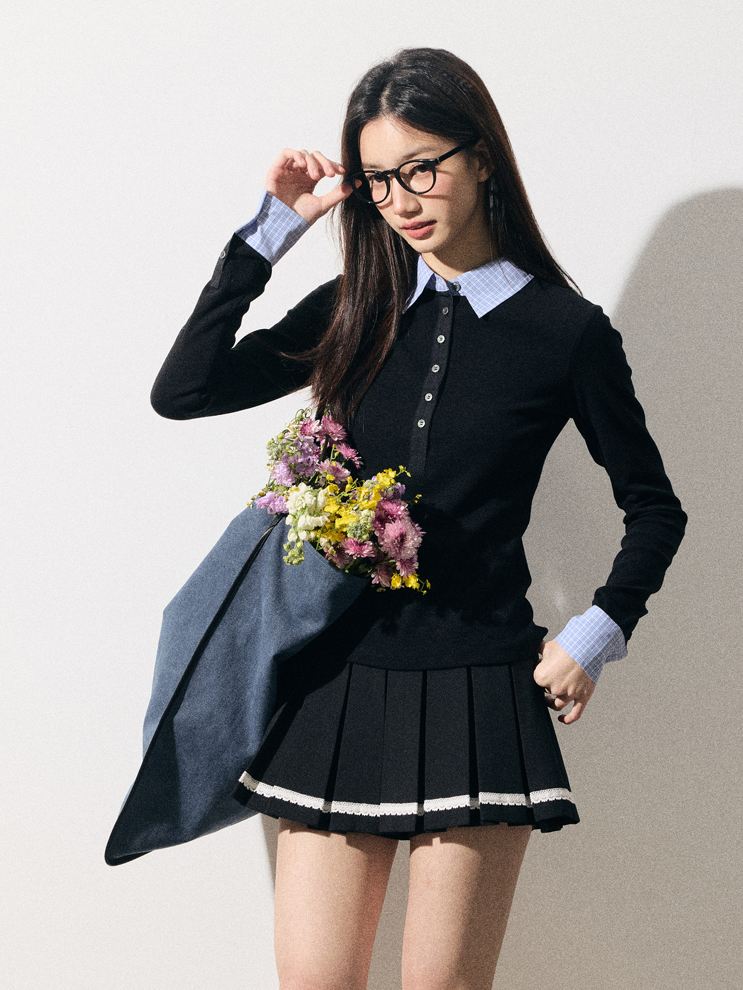制服スカート 制服スカート レース飾りプリーツスカート