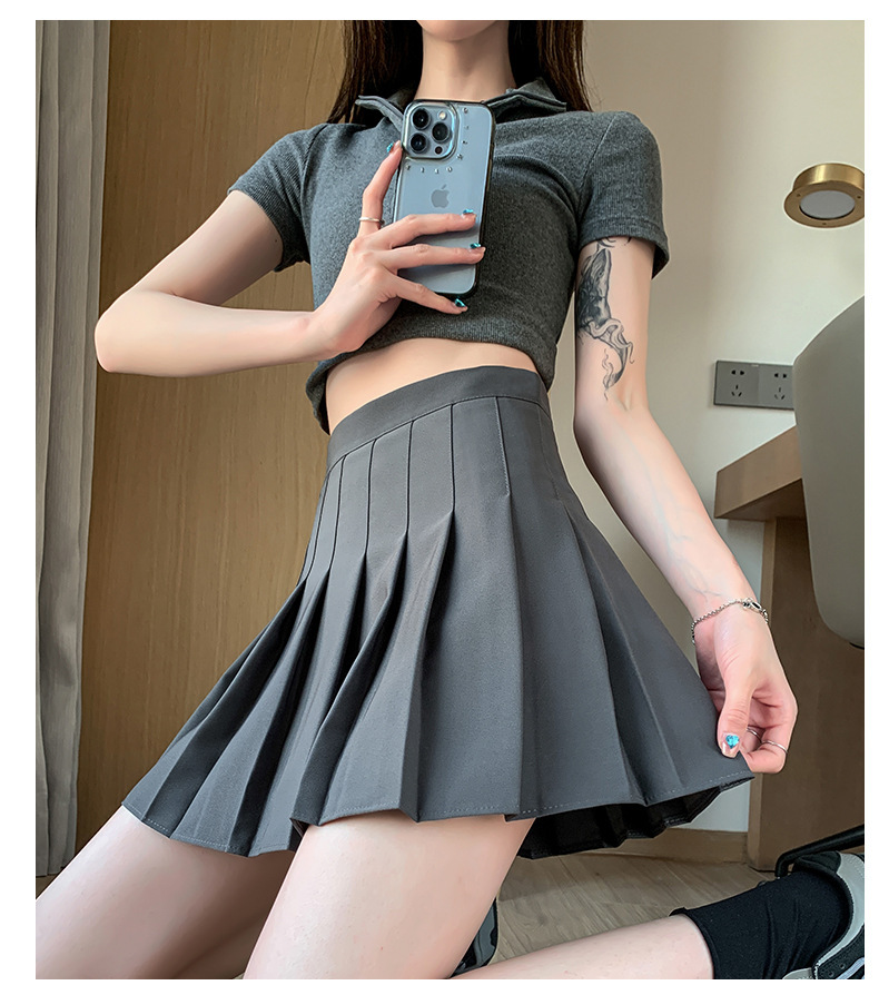 制服スカート ハイウエストプリーツスカート ミニ丈