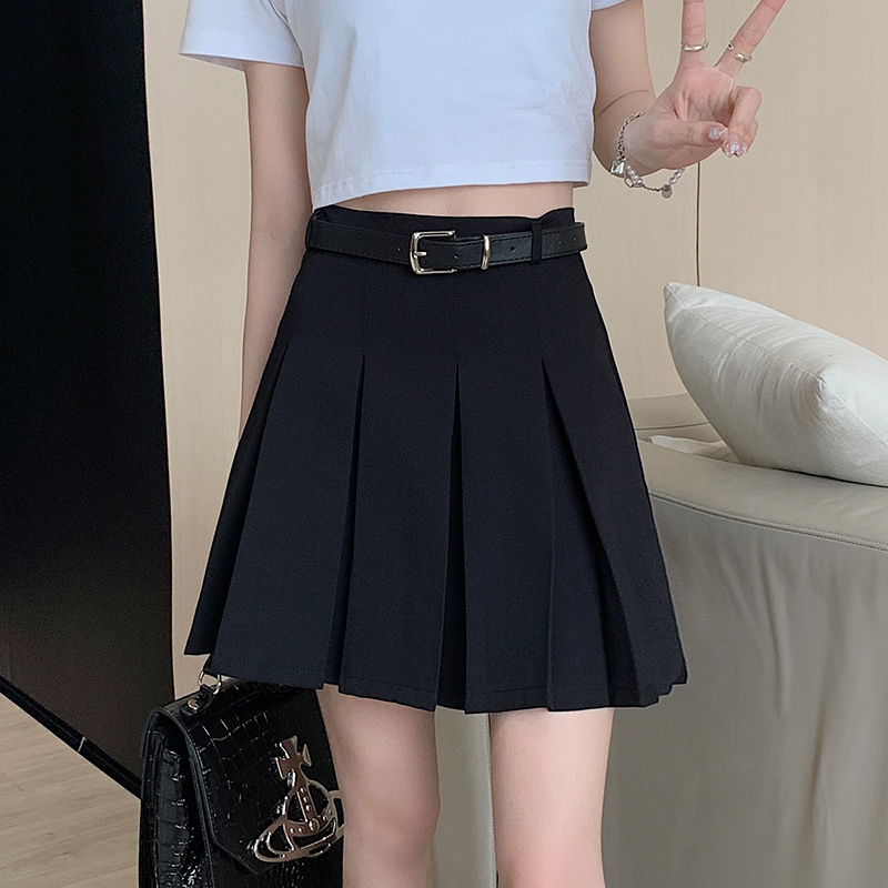 制服スカート 制服スカート ベルト付き整形プリーツスカート